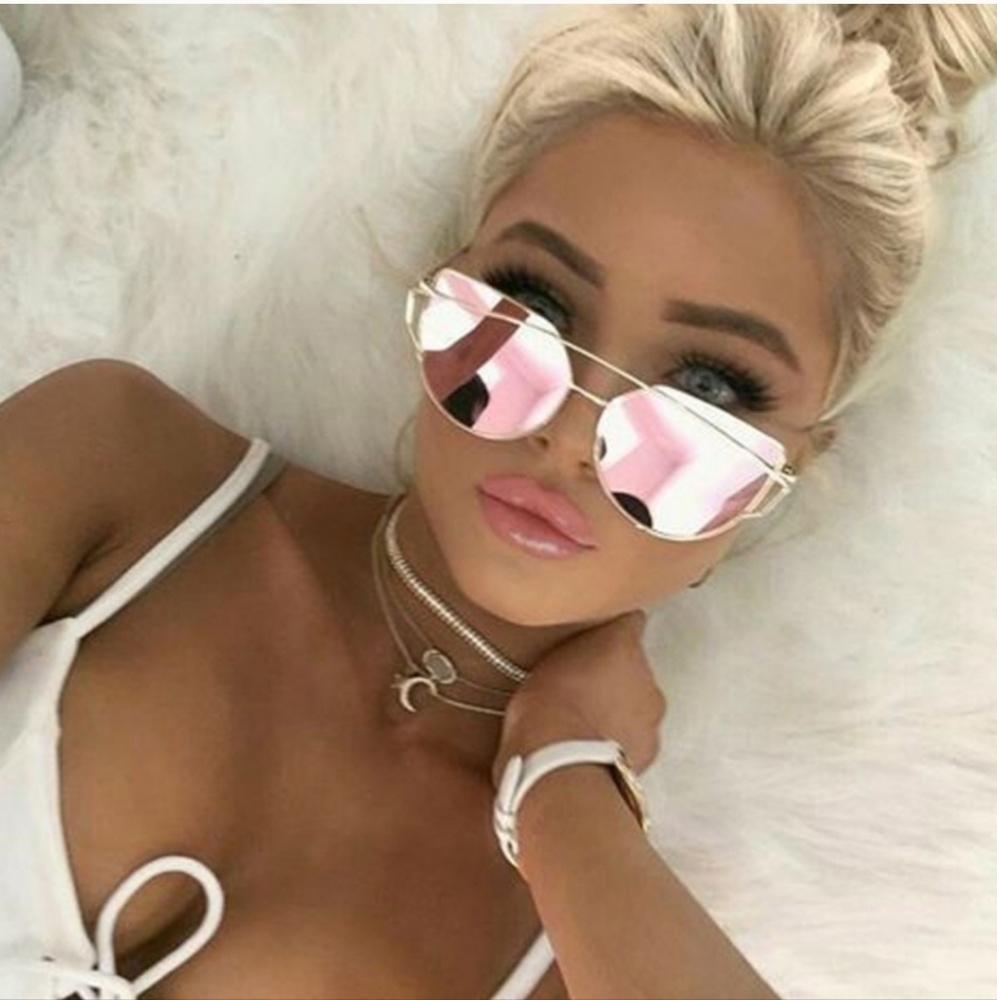 Cat Eye SunglassesAviator Pink Metal Frames New Chic